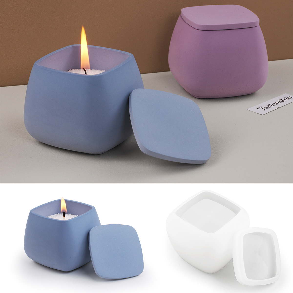 Square Candle Jar Silicone Mol - đánh giá và giá Resin Art Case